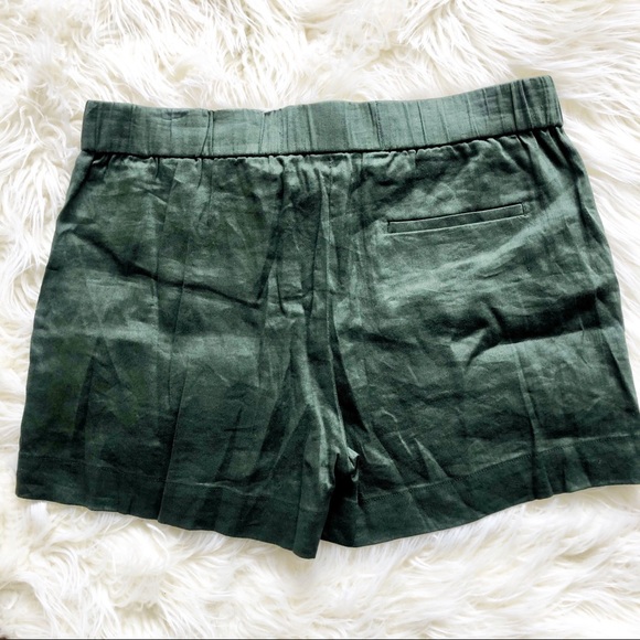Vince belted linen green fern shorts - Picture 4 of 10
